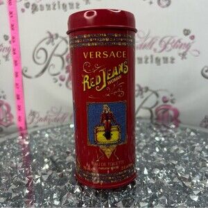 Versace tin storage jar can Red Jeans Woman Red Decorative Tin can new